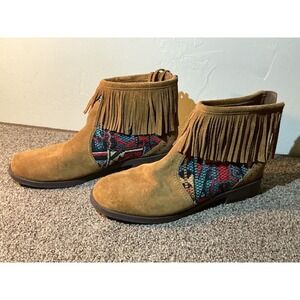 Desigual Ottawa Tapestry Western Boot Aztec Cowboy Boots shoes EU 38 US 7.5